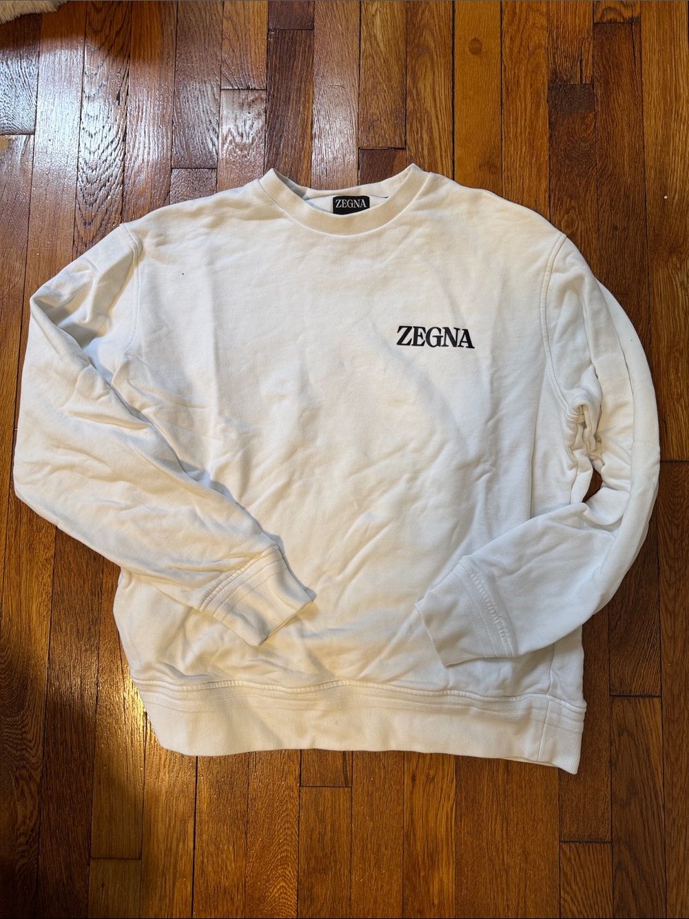 Zegna Men's White Crewneck Sweatshirt